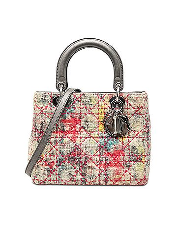 Dior Medium Multicolor Tweed Cannage Lady Dior (view 1)