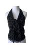 Laundry by Shelli Segal 100% Chiffon Graphic Black Tan Halter Top Size 2 - photo 1