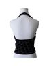 Laundry by Shelli Segal 100% Chiffon Graphic Black Tan Halter Top Size 2 - photo 2