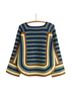 BODE 100% Merino Stripes Green Blue Brown Ivory Pullover Sweater Size M - photo 10