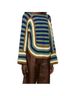 BODE 100% Merino Stripes Green Blue Brown Ivory Pullover Sweater Size M - photo 5