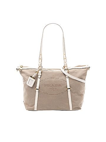 Prada Canvas Canapa Logo Satchel (view 1)