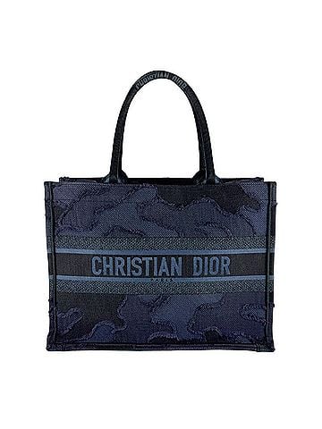 Christian Dior Christian Dior handbag, Book Tote, medium size, canvas, navy, women's, z10121 (view 1)