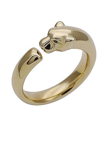 Cartier Cartier ring for women and men, brand name ring, 750YG, onyx, tsavorite garnet, Panthère small, gold, size #58 (approx. 1 inch), jewelry. (view 1)
