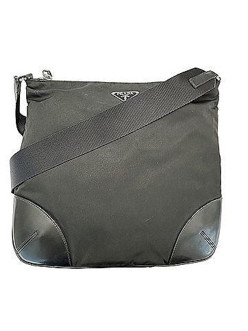 Prada Prada PRADA handbag for men, brand name shoulder bag, nylon, black, cross-body, black. (view 1)