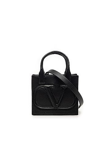 Valentino Mini Leather VLogo Walk Tote (view 1)