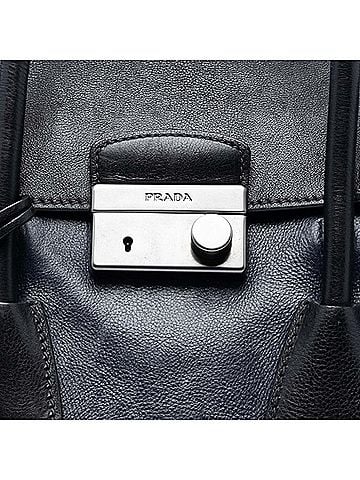 Prada Bicolor Glace Calf Sound Lock Satchel (view 2)