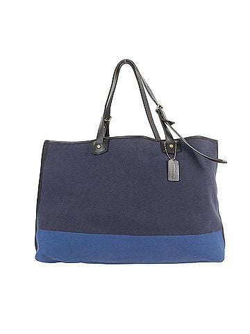 Coach COACH Bleecker Colorblock Canvas Holdall Tote Bag (Blue & Navy Two-Tone Canvas) - Men's (view 2)