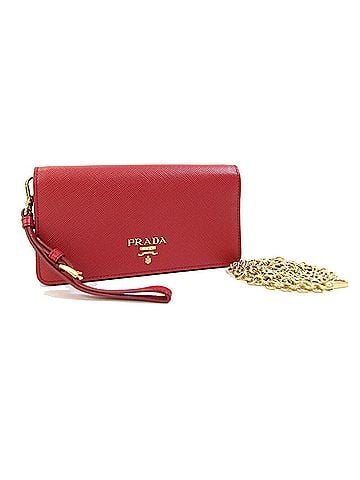 Prada Prada Shoulder Bag 1DH029 Red Leather Chain Pouch Wallet for Women PRADA (view 1)