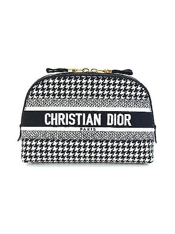 Christian Dior Christian Dior Dior handbag pouch, black and white fabric, crescent shape, makeup bag, travel women's, DIOR (view 1)