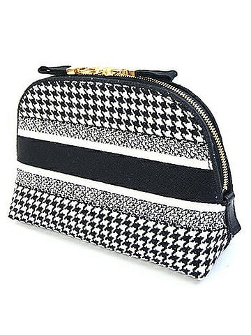 Christian Dior Christian Dior Dior handbag pouch, black and white fabric, crescent shape, makeup bag, travel women's, DIOR (view 2)