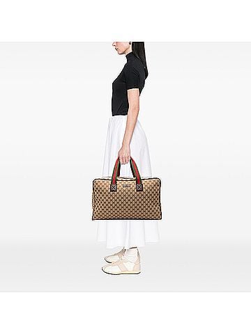 Gucci GG Canvas Web Travel Bag (view 2)