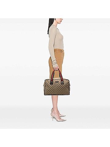 Gucci GG Canvas Web Duffle Bag (view 2)