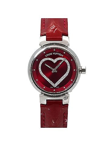 Louis Vuitton Louis Vuitton Tambour W Tour Q121Z Diamond Ladies Watch Heart Red Quartz (view 1)