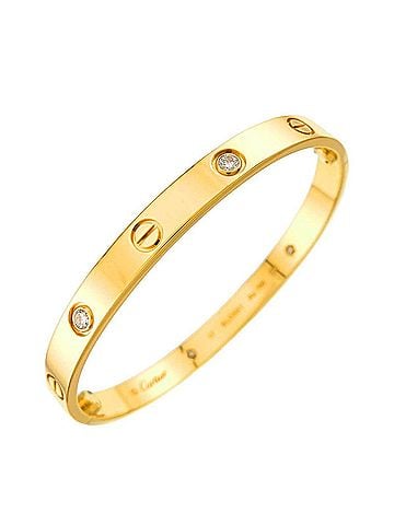 Cartier Cartier Love Bracelet, Half Diamond, 4P, Size 17, 18K Yellow Gold 750, Bracelet Bangle (view 1)