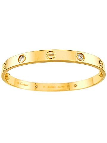 Cartier Cartier Love Bracelet, Half Diamond, 4P, Size 17, 18K Yellow Gold 750, Bracelet Bangle (view 2)