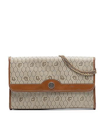 Dior Honeycomb Coated Canvas Chain Shoulder Bag (view 1)