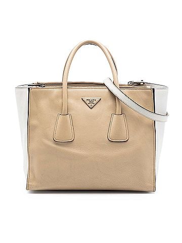 Prada Bicolor Glace Calf Twin Pocket Double Handle Satchel (view 1)
