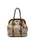 Prada 100% Nylon Brown Tessuto Gaufre Frame Tote One size - photo 1