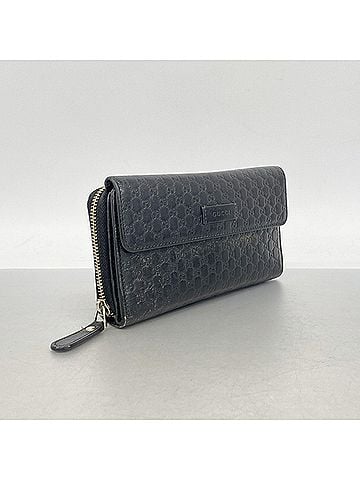 Gucci Gucci long wallet, Microguccissima, 449364, leather, black, women's. (view 2)