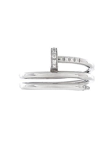 Cartier Juste un Clou Double Ring 18K White Gold and Diamonds Small (view 1)