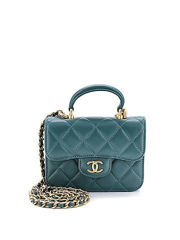 Chanel Top Handle Flap Coin Purse with Chain Quilted Lambskin (view 1)