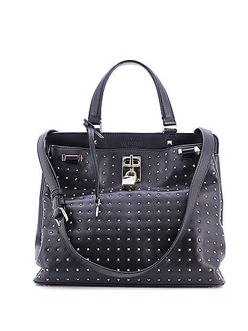 Valentino Garavani Joy Lock Top Handle Bag Studded Leather Medium (view 1)