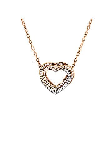 Cartier Trinity de Cartier Heart Pendant Necklace 18K Tricolor Gold with Pave Diamonds (view 1)