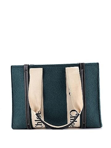 Chloé Woody Tote Recycled Felt with Leather and Canvas Medium (view 1)