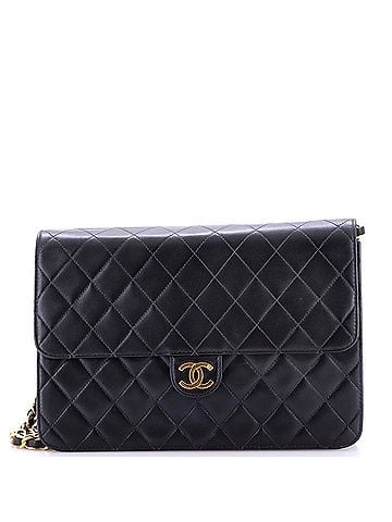 Chanel Vintage Clutch with Chain Quilted Leather Medium (view 1)