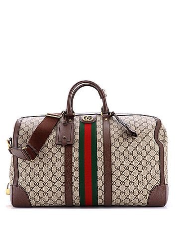 Gucci Savoy Web Convertible Duffle Bag GG Coated Canvas Large (view 1)