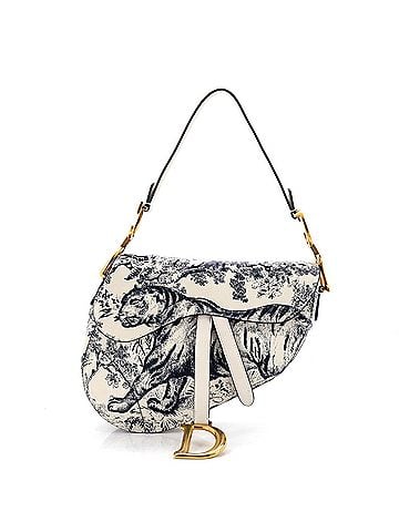 Christian Dior Toile De Jouy Saddle Bag Embroidered Leather Medium (view 1)