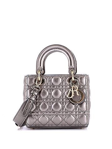 Christian Dior My ABCDior Lady Dior Bag Metallic Cannage Quilt Leather (view 1)