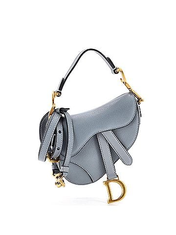 Christian Dior Saddle Handbag with Strap Leather Micro (view 1)