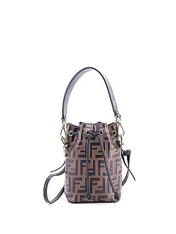 Fendi Mon Tresor Bucket Bag Zucca Embossed Leather Mini (view 1)