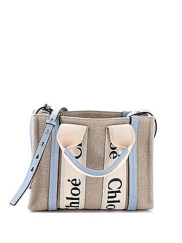 Chloé Woody Convertible Tote Canvas with Leather Small (view 1)