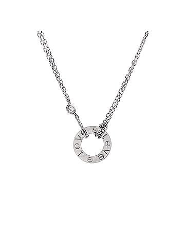 Cartier 2 Diamonds Love Pendant Necklace 18K White Gold with Diamonds (view 1)