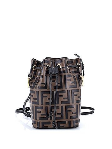 Fendi Mon Tresor Bucket Bag Zucca Embossed Leather Mini (view 1)