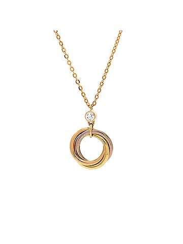 Cartier Trinity Pendant Necklace 18K Tricolor Gold with Diamond (view 1)