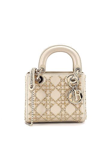 Christian Dior Lady Dior Chain Bag Crystal Embellished Cannage Quilt Leather Mini (view 1)
