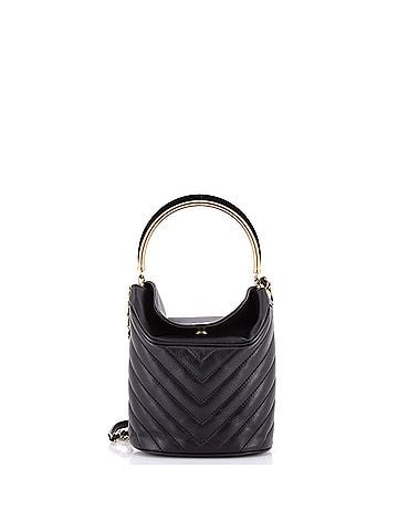 Chanel Handle with Chic Bucket Bag Chevron Lambskin (view 1)