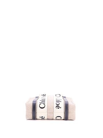 Chloé Woody Tote Canvas with Leather Small (view 2)