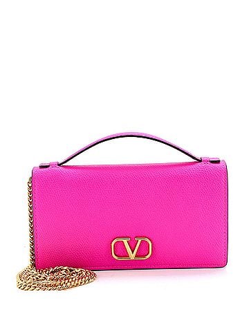 Valentino Garavani VLogo Signature Wallet on Chain Leather (view 1)