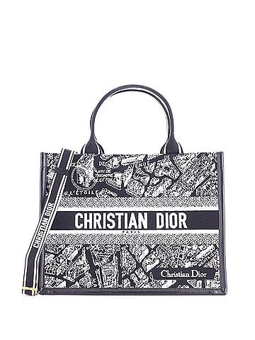 Christian Dior Book Tote with Strap Embroidered Canvas Medium (view 1)