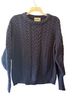 Aran Crafts 100% Merino Chevron-herringbone Solid Blue Pullover Sweater Size XXL - photo 1