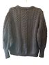 Aran Crafts 100% Merino Chevron-herringbone Solid Blue Pullover Sweater Size XXL - photo 2