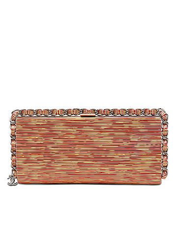 Chanel CC Patent Striped Chain Around Clutch (view 1)