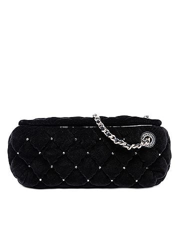 Chanel CC Quilted Velvet Crystal Wristlet Clutch (view 1)