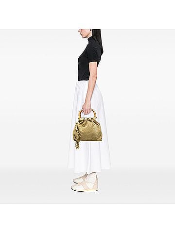 Miu Miu Laser Cut Suede Bamboo Top Handle Bag (view 2)