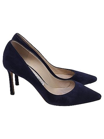 Jimmy Choo Jimmy Choo Romy Pumps in Navy Blue Suede (view 1)